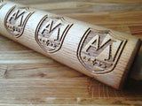 Personalised Embossing Engraved Rolling Pin - CUSTOM BESPOKE ARTWORK, Personalized Embossing Engraved Rolling Pin Bespoke Custom Logo Artwork engraved by Wood's Good