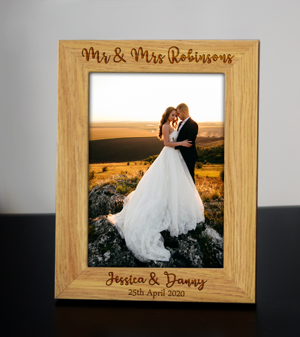 Personalised Engraved Photo Frame Wedding Anniversary Birthday Keepsake Gift