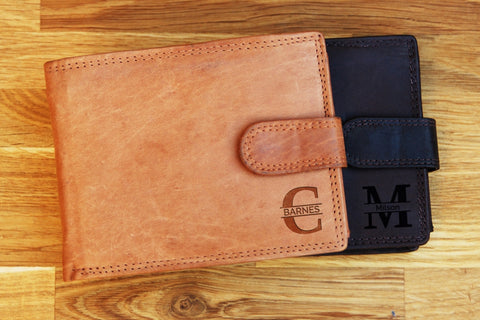 Personalised engraved TAN, DARK BROWN leather Wallet, Personalised wallet, personalised wallet for men, personalised mens wallet, leather wallet, mens leather wallet