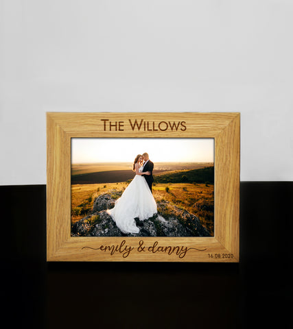 Personalised Engraved Photo Frame Wedding Anniversary Birthday Keepsake Gift