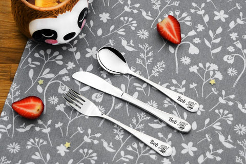 Personalised childrens knife and shop fork set