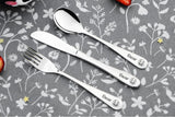 Personalised Engraved Childrens Cutlery Set Christening Birthday Kids Gift Idea - SMILE FACE Design & ANY TEXT engraving