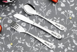 Personalised Engraved Childrens Cutlery Set Christening Birthday Kids Gift Idea - SPINNING TOY Design & ANY TEXT engraving