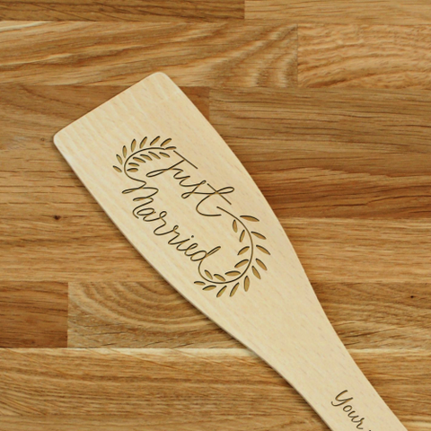 Engraved Personalized wooden SPATULA Just Married
