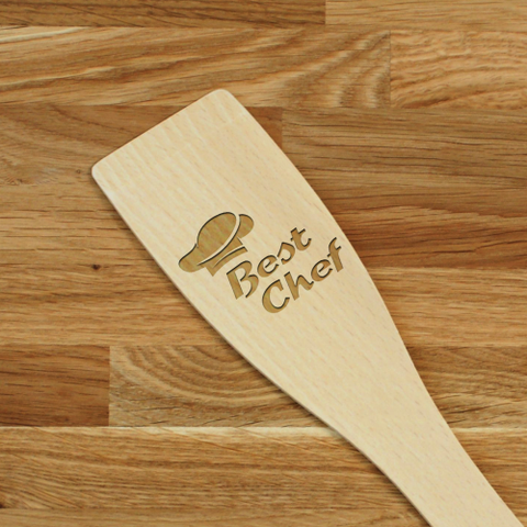 Engraved Personalized wooden SPATULA Best Chef #1