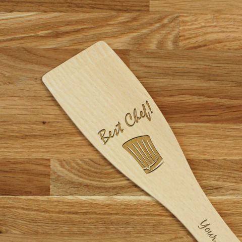 Engraved Personalized wooden SPATULA Best Chef #2