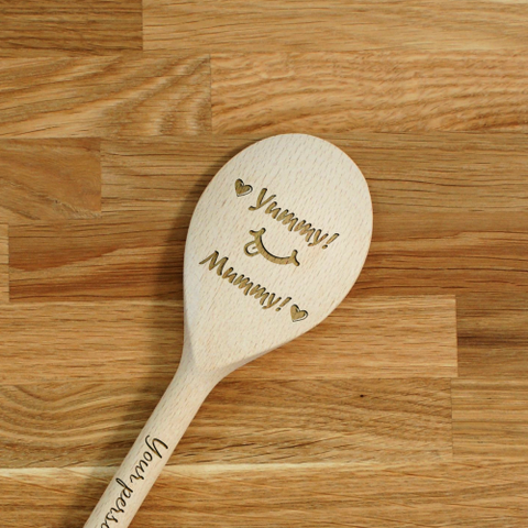 Engraved Personalized wooden SPOON Yummy Mummy!