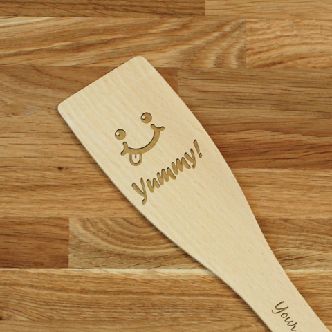 Engraved Personalized wooden SPATULA Yummy! #1