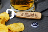  Personalised Engraved Bottle Opener ANY TEXT Best Dad In The World Xmas Birthday Anniversary Gift