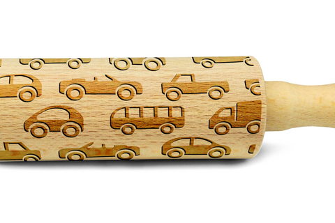 CARS Rolling Pin - Engraved rolling pin - Laser rolling pin - Embossing rolling pin with cars pattern KIDS rolling pins