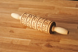 Engraved Embossing Embossed HIEROGLYPHS EGYPTIAN MINI KIDS SMALL rolling pin wooden laser cut pattern unique design MADE IN UK