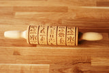Engraved Embossing Embossed HIEROGLYPHS EGYPTIAN MINI KIDS SMALL rolling pin wooden laser cut pattern unique design MADE IN UK