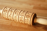 Engraved Embossing Embossed HIEROGLYPHS EGYPTIAN MINI KIDS SMALL rolling pin wooden laser cut pattern unique design MADE IN UK
