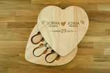Engraved Heart Shaped Cheese Board Gift Set - WEDDING ANNIVERSARY GIFT