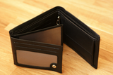 Personalised Engraved Black Leather Wallet RFID