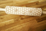 Honeycomb and bees engraved embossed rolling pin BIG