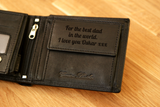 Personalised Engraved Black Leather Wallet RFID - NAME