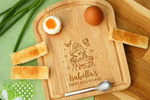 Personalised Engraved Egg Toast Board for Dippy Egg & Soldiers Gift for Kids PRINCESS