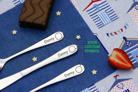 Personalised Engraved Childrens Cutlery Set Christening Birthday Kids Gift Idea - CUSTOM SYMBOL