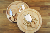 Personalised HOME SWEET HOME Wooden Cheeseboard Gift Set - Engraved with Knife Set by Wood's Good - Made in UK - 
