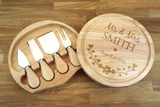 Personalised Cheese Board and Knives Set - Personalized Wedding Anniversary Gift for Couples - Wedding Gifts For Husband And Wife 