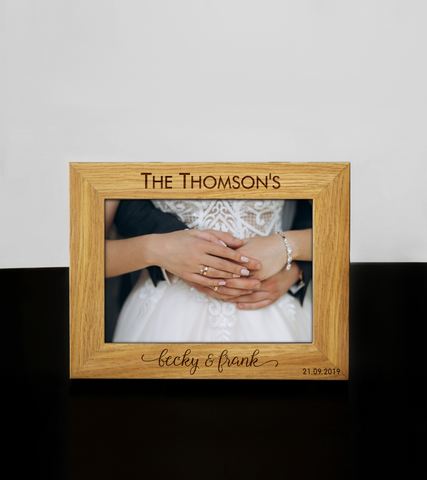 Personalised Engraved Photo Frame Wedding Anniversary Birthday Keepsake Gift