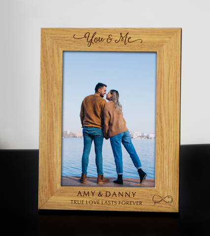 Personalised Engraved Frame YOU & ME Love Couple Wedding Anniversary Birthday Keepsake Gift
