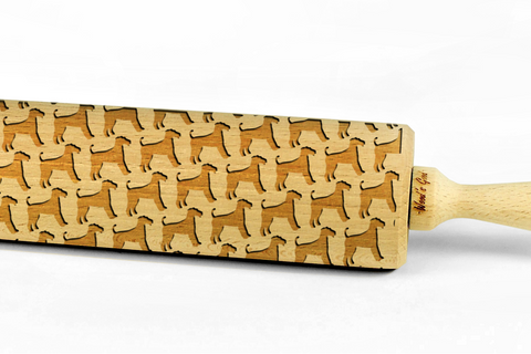 AMERICAN PITBULL TERRIER - Engraved rolling pin, embossing rolling pin with dog breed pattern by Wood's Good Made in UK