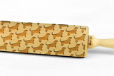 BASSET HOUND - Engraved rolling pin, embossing rolling pin with dog breed pattern by Wood's Good Made in UK