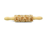 CATS IN LOVE engraved embossed MINI rolling pin by Wood's Good cats pattern embossing kids rolling pin