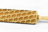 ELEPHANTS engraved embossed BIG rolling pin africa savannah safari animals pattern engraved embossing rolling pin by Wood's Good