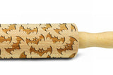 HALLOWEEN BATS engraved embossed MINI rolling pin by Wood's Good kids rolling pin with halloween bats halloween gift party pumpkins