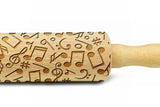 MUSIC NOTES engraved embossed MINI rolling pin sheep pattern engraved rolling pin by Wood's Good kids rolling pin with music notes music lovers musicians