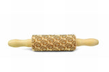 OWLS engraved embossed MINI rolling pin sheep pattern engraved rolling pin by Wood's Good kids rolling pin with owls