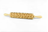 RABBITS engraved embossed BIG rolling pin bunny pattern engraved embossing rolling pin by Wood's Good