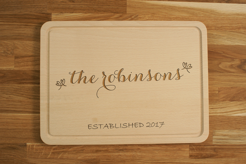Personalized Engraved Chopping Cutting Board for Wedding Anniversary Gift