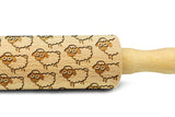 SHEEPS engraved embossed MINI rolling pin sheep pattern engraved kids rolling pin by Wood's Good